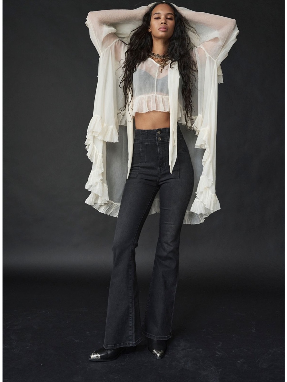 We The Free jade flare jeans in onyx